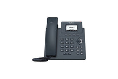 Teléfono IP Yealink con diseño ergonómico, conectividad Gigabit, y funciones básicas para llamadas VoIP de calidad en oficinas pequeñas.