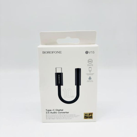 ADAPTADOR AUDIFONO TIPO C A 3.5 BOROFONE BV15 NEGRO