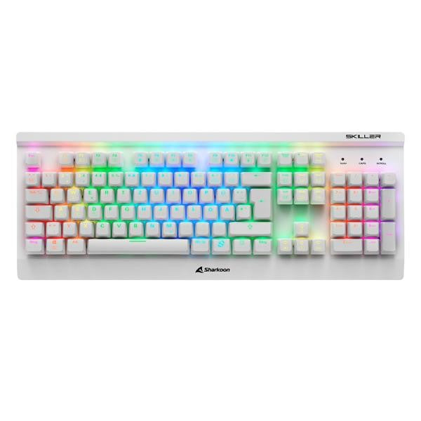 TECLADO GAMING RGB SHARKOON SKILLER SGK3 MECÁNICO ALÁMBRICO USB INGLÉS SWITCH ROJO 4044951031221