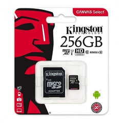 MEMORIA MICRO SD KINGSTON CLASE 10 ORIGINAL 256 GB