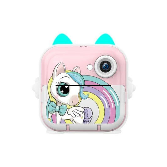 CAMARA DE IMPRESION INSTANTANEA PARA NIÑOS DISEÑO UNICORNIO MODELO Q5 ROSADO