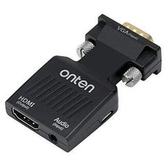 ADAPTADOR HDMI A VGA AUDIO DC OTN-7557S ONTEN NEGRO