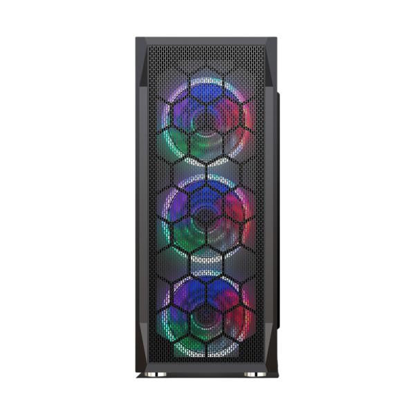 CASE GAMING RGB EAGLE WARRIOR CG08Z3RA002C MID TOWER VENTILADORES 3 DE 120MM CON VIDRIO LATERAL Y MALLA FRONTAL