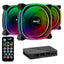 Abanico Aerocool astro 12 PRO RGB 3x12 cm con hub H66F
