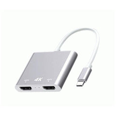 CABLE ADAPTADOR USB TIPO C A DUAL HDMI INTERFAZ OTN-9175B ONTEN GRIS