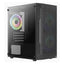 Case gaming RGB Aerocool trinity mini G-BK-V3 mini tower 1 ventilador de 120 mm y 2 de 140 mm con vidrio lateral y malla frontal accs-pv32133.11