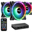 Abanico RGB Aerocool duo 12 PRO 3x12 cm con concentrador de control H66F control remoto acf3-du10227.11