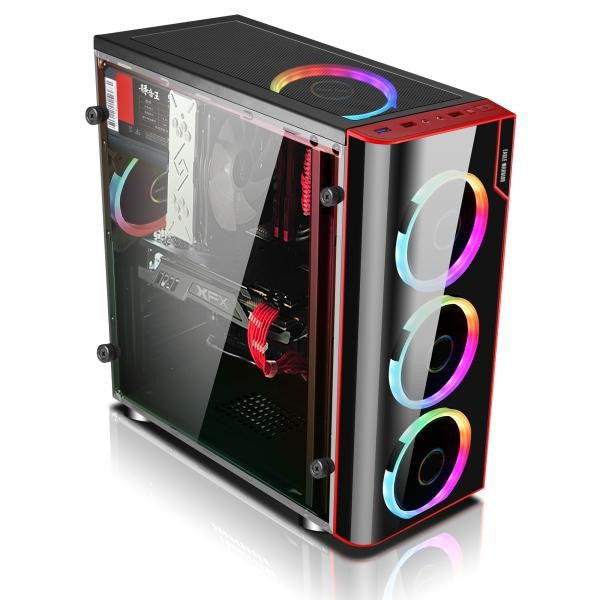 CASE GAMING RGB EAGLE WARRIOR CG06Z3RA001C MID TOWER VENTILADORES 3 DE 120MM CON VIDRIO LATERAL Y PANEL ACRÍLICO FRONTAL