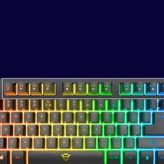 Trust teclado para gaming metalico con iluminación LED multicolor GXT 833 color negro - 24067