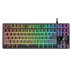 Trust teclado para gaming metalico con iluminación LED multicolor GXT 833 color negro - 24067