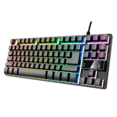 Trust teclado para gaming metalico con iluminación LED multicolor GXT 833 color negro - 24067