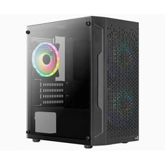 CASE GAMING RGB AEROCOOL TRINITY MINI G-BK-V3 MINI TOWER 1 VENTILADOR DE 120MM Y 2 DE 140MM CON VIDRIO LATERAL Y MALLA FRONTAL ACCS-PV32133.11