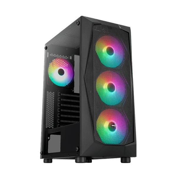 CASE GAMING RGB AEROCOOL FALCON G-BK-V2 MID TOWER VENTILADORES 4 DE 120MM CON VIDRIO TEMPLADO LATERAL Y MALLA FRONTAL ACCM-PV41143.11