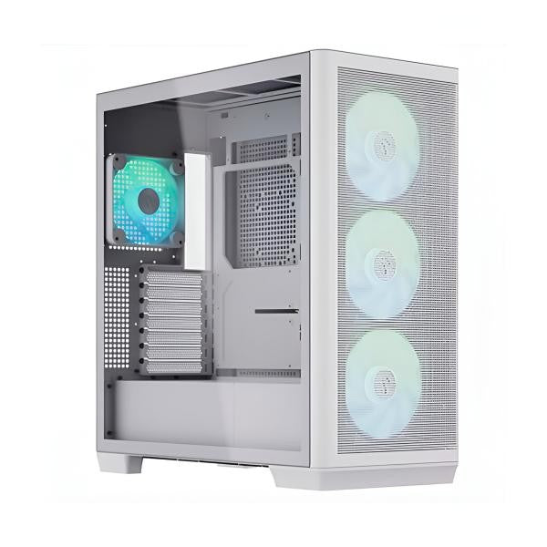 CASE GAMING RGB APNX C1-WT-v1 MID TOWER VENTILADORES 4 DE CON MALLA FRONTAL Y LATERAL APCM-CR01043.21