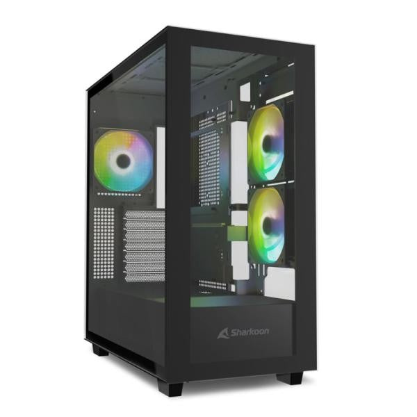 CASE GAMING RGB SHARKOON REBEL C60 MID TOWER VENTILADORES 4 DE 120MM CON VIDRIO LATERAL Y FRONTAL 4044951040032