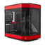 Case gaming Hyte Y60 mid tower ventiladores 3 de 120 mm con vidrio frontal, lateral y esquina CS-HYTE-Y60-BR rojo negro