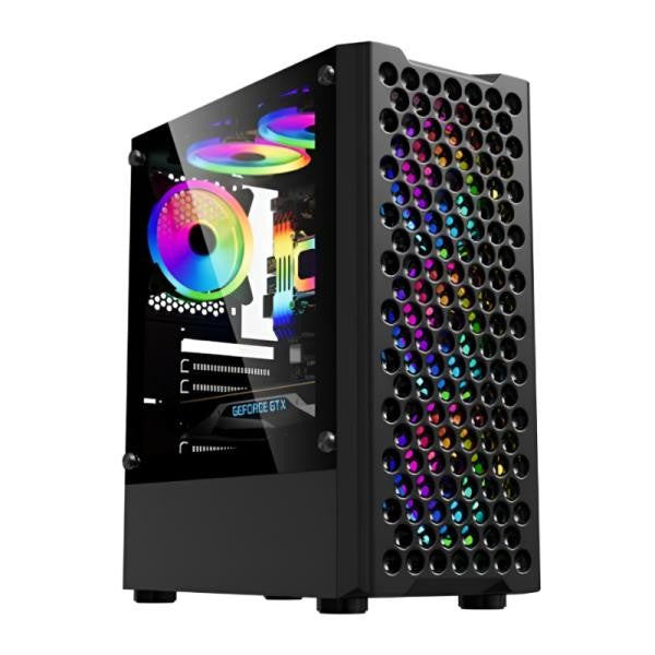 CASE GAMING EAGLE WARRIOR CG06Z5RA001C FRONTAL MESH CON 3 ABANICOS FRONTALES ARGB VIDRIO TEMPERADO