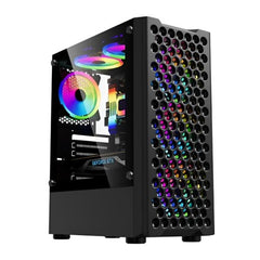 CASE GAMING EAGLE WARRIOR CG06Z5RA001C FRONTAL MESH CON 3 ABANICOS FRONTALES ARGB VIDRIO TEMPERADO