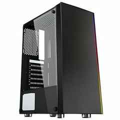 CASE GAMING RGB EAGLE WARRIOR CG11Q3RA001C MID TOWER VENTILADOR 1 DE 120MM CON VIDRIO LATERAL Y TIRA RGB