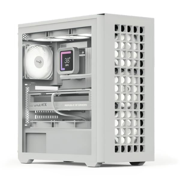 CASE GAMING RGB AEROCOOL D502A MINI TOWER VENTILADORES 4 DE 120MM CON VIDRIO LATERAL Y FRONTAL D502A-G-WT-V1