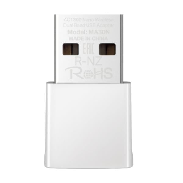 ADAPTADOR DE RED MERCUSYS MA30N(US) DUAL BAND USB 2.0  867 MBPS (5 GHz)   400 MBPS (2,4 GHz)