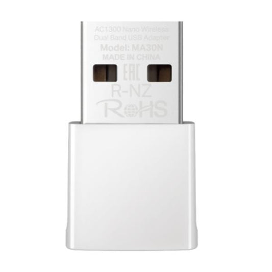 ADAPTADOR DE RED MERCUSYS MA30N(US) DUAL BAND USB 2.0  867 MBPS (5 GHz)   400 MBPS (2,4 GHz)