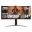 Monitor Gaming Aoc Cu34g4h 34 Pulg Curva 1500R 3440X1440 QHD Ultrawide 200HZ LCD LED Freesync Hdmi/displayport - Negro