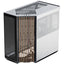 Case Apnx V1-W-BW-V1 mid tower sin ventilación incluida con vidrio lateral y malla frontal angulada apcm-vi01103.m1 negro blanco madera