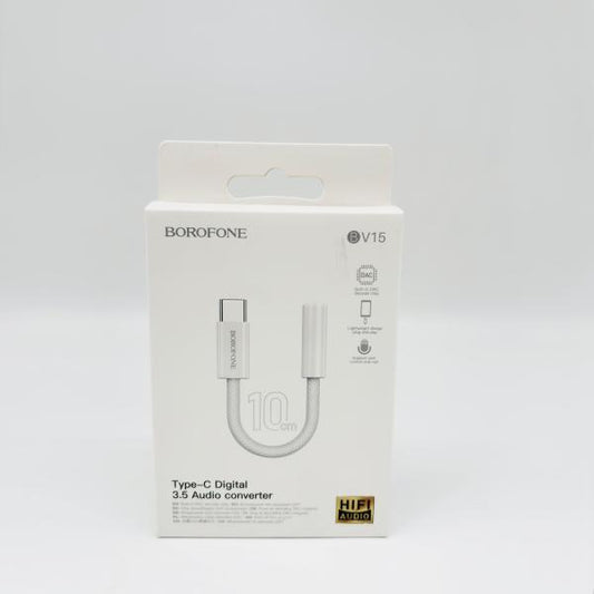 ADAPTADOR AUDIFONO TIPO C A 3.5 BOROFONE BV15 BLANCO