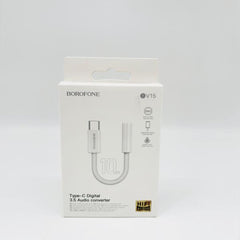 ADAPTADOR AUDIFONO TIPO C A 3.5 BOROFONE BV15 BLANCO