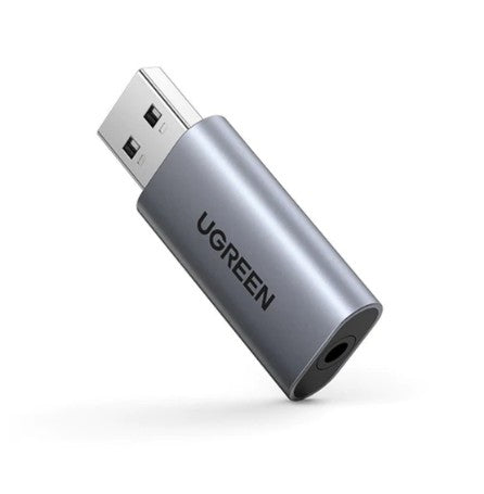 ADAPTADOR DE SONIDO USB TIPO A A 3.5MM UGREEN GRIS