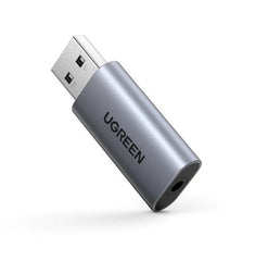 ADAPTADOR DE SONIDO USB TIPO A A 3.5MM UGREEN GRIS