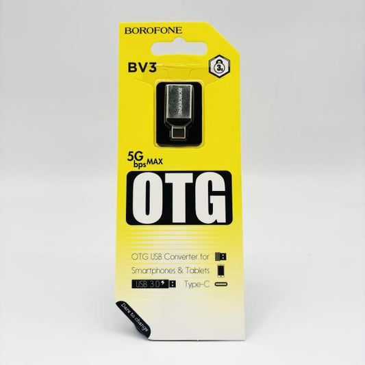 ADAPTADOR  BOROFONE BV3  TIPO C A USB HEMBRA METALICO
