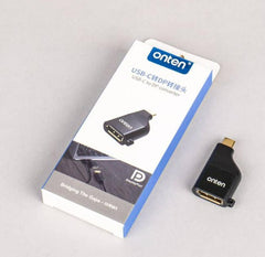 ADAPTADOR USB TIPO C MACHO A DISPLAY PORT HEMBRA OTN-9528T ONTEN NEGRO