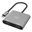 Adaptador Unno Tekno HB1103GY USB-C 2X HDMI Soporte 4K y Plug & Play - Gris