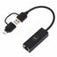 Adaptador 2 en 1 Unno Tekno AD3007BK usb-a USB-C dual a gigabit ethernet 10M 100M 1gbps