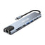 Hub inteligente Nova FAA383CC001C 8 en 1 USB-C 1 puerto micro SD 1 puerto tf card 1 puerto RJ45 1 puerto USB-C 2 puertos usb-a 3.0 1 puerto PD carga