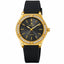 Reloj Analogico de Pulsera con Banda de Silicon - Negro con Dorado