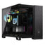 Case Corsair 2500X mid tower sin ventilación incluida con vidrio lateral y malla frontal CC-9011287-WW negro aluminio obsidiana