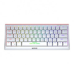 TECLADO LINEA PRO GAMING KG962G MARVO EN-R BLANCO