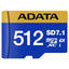 Memoria ADATA micro sdxc 512GB UD512GEX3L1-C clase 10 V30