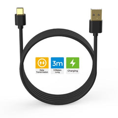 CABLE USB TIPO C PARA CONTROLES PLAY STATION 5 TP5-3585 DOBE 3M NEGRO