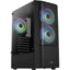 Case RGB Aerocool quantum MESH-G-BK-V3 mid tower ventiladores 3 de 120 mm con vidrio lateral y malla frontal accm-pv31133.11