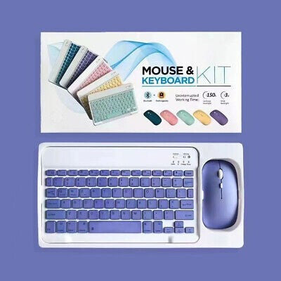SET TECLADO MOUSE INALAMBRICO MORADO 10"
