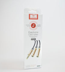Cable 3.5mm Macho a 2 3.5mm Hembra ET-AUX201 Earldom - Negro/plateado