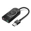 Cable USB tipo a 2.0 a 3.5 mm audio micrófono CM129 40964 UGREEN 15 cm negro