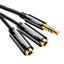 Cable 3.5 mm macho a 2 3.5 mm hembra AV134 20816 UGREEN 20 cm negro