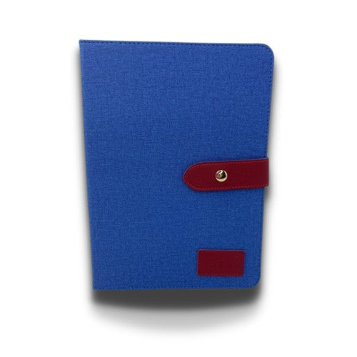 ESTUCHE AGENDA TABLET UNIVERSAL TELA CON BROCHE 10" AZUL