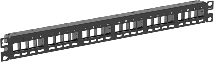 Patch Panel Modular Panduit NetKey NKPP24FMY de 24 puertos para rack 1U