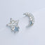 7Good Silver Aretes Plata 925 Estrella y Luna Elegantes